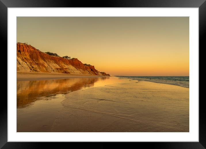 Stunning sunset over Praia da Falesia Framed Mounted Print by Naylor's Photography