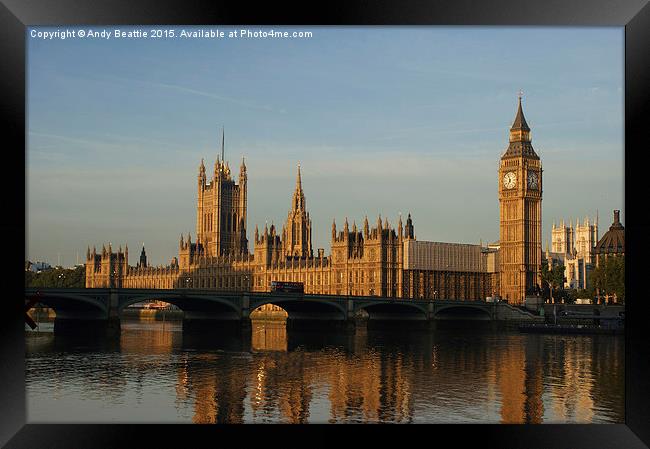  Westminster Morning Framed Print by Andy Beattie