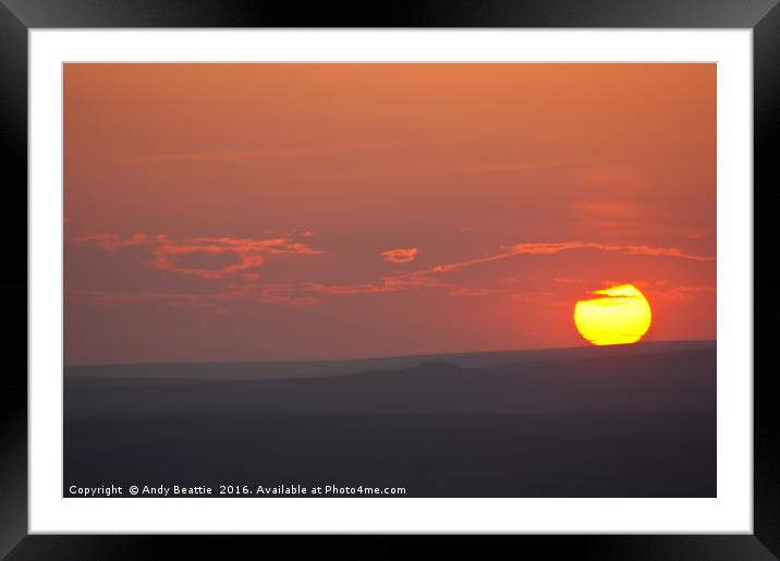 Sunset, Hebden, North Yorkshire Framed Mounted Print by Andy Beattie