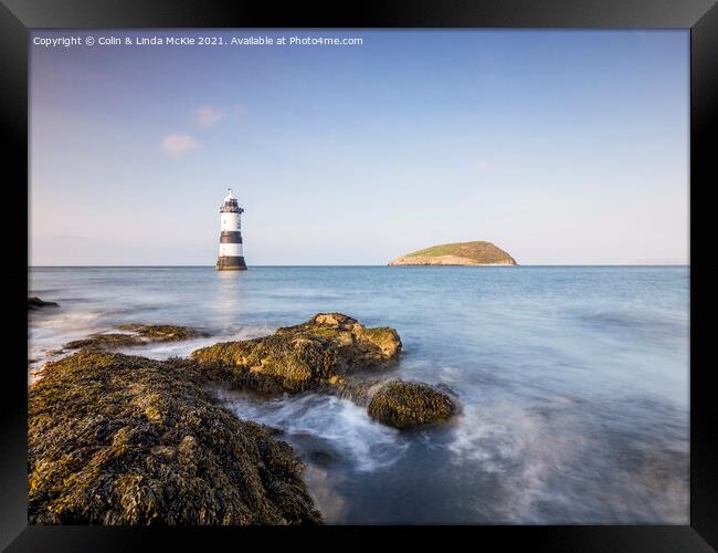 Evening Light, Penmon Lighthouse, Anglesey Framed Print by Colin & Linda McKie
