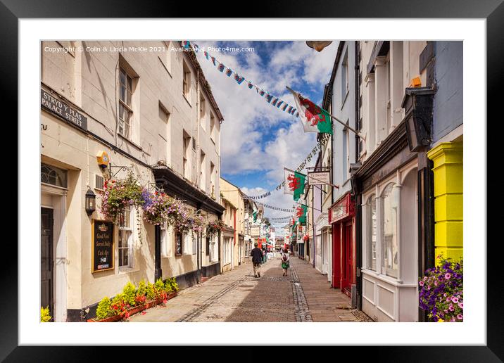Palace Street, Caernarfon, Gwynedd Framed Mounted Print by Colin & Linda McKie
