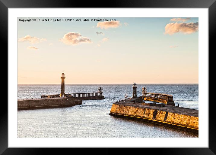 Whitby Harbour, North Yorkshire, England Framed Mounted Print by Colin & Linda McKie