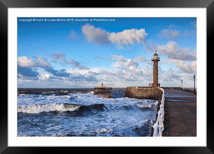 Bright Winter Day at Whitby, North Yorkshire Framed Mounted Print by Colin & Linda McKie