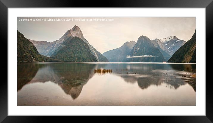 Mitre Peak, Milford Sound, in Early Morning Framed Mounted Print by Colin & Linda McKie