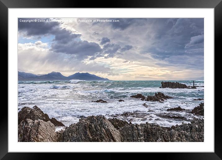 Kaikoura, New Zealand in Stormy Weather Framed Mounted Print by Colin & Linda McKie