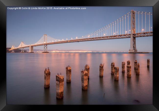 San Francisco Bay Bridge Framed Print by Colin & Linda McKie