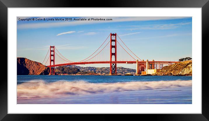 Golden Gate Evening Framed Mounted Print by Colin & Linda McKie