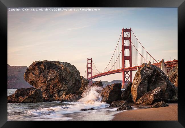 Golden Gate Bridge, San Francisco Framed Print by Colin & Linda McKie