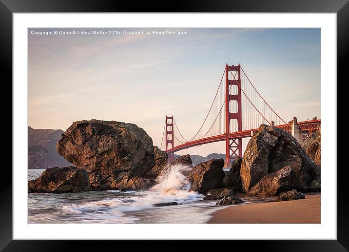 Golden Gate Bridge, San Francisco Framed Mounted Print by Colin & Linda McKie