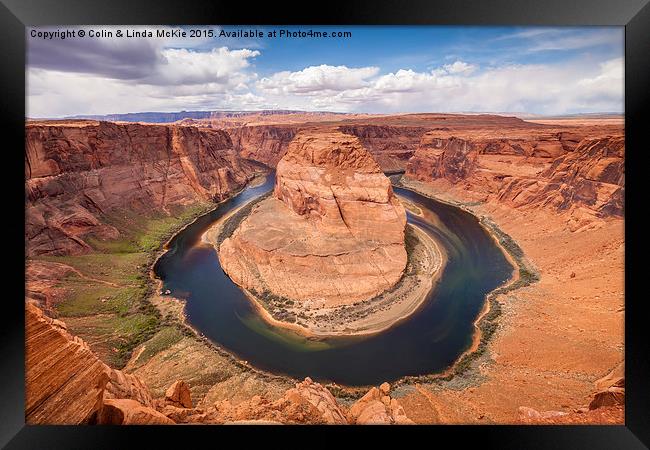 Horseshoe Bend, Midday Framed Print by Colin & Linda McKie