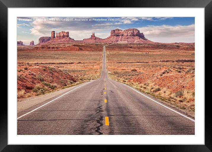 Road to Monument Valley Framed Mounted Print by Colin & Linda McKie