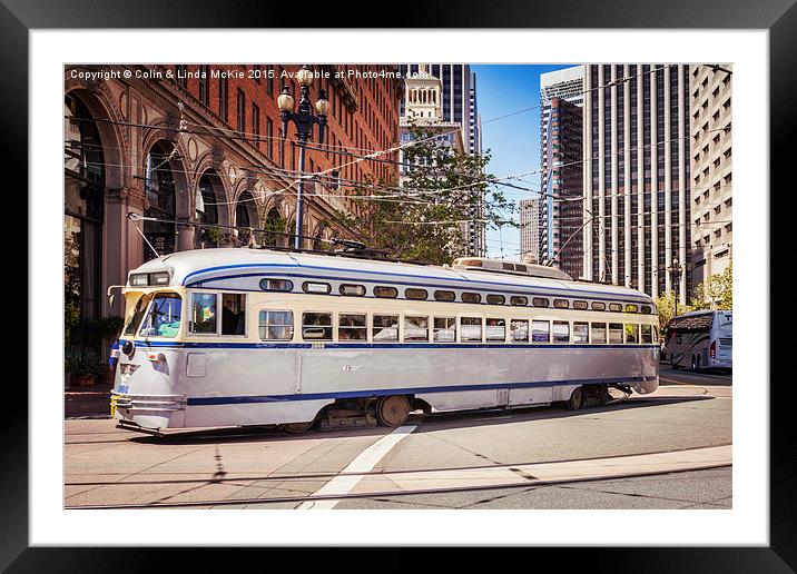 Vintage Streetcar, San Francisco 1 Framed Mounted Print by Colin & Linda McKie