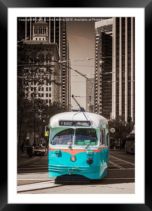 Vintage Streetcar San Francisco 2 Framed Mounted Print by Colin & Linda McKie