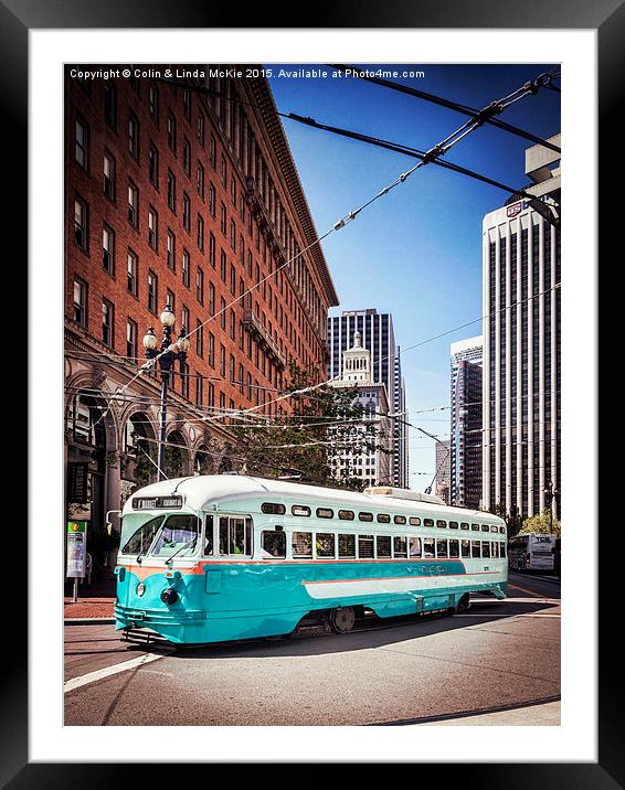 Vintage Streetcar, San Francisco 3 Framed Mounted Print by Colin & Linda McKie