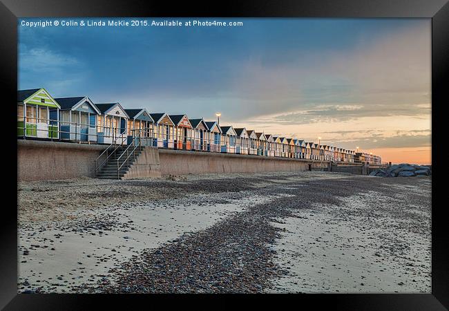 Beach Huts, Southwold at Sunrise 2 Framed Print by Colin & Linda McKie
