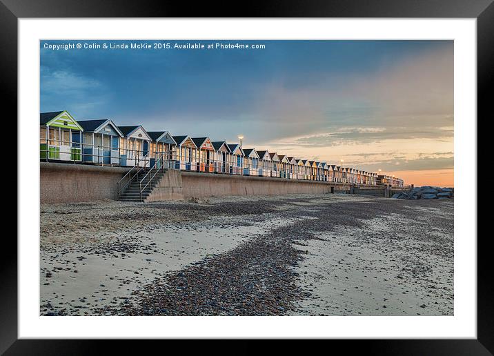 Beach Huts, Southwold at Sunrise 2 Framed Mounted Print by Colin & Linda McKie