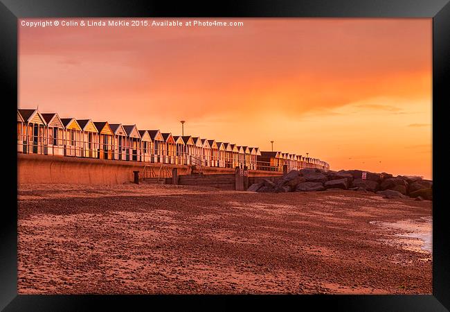 Beach Huts, Southwold at Sunrise 3 Framed Print by Colin & Linda McKie