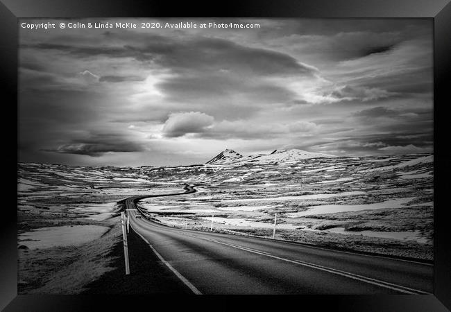 Highway 1, North Iceland Framed Print by Colin & Linda McKie