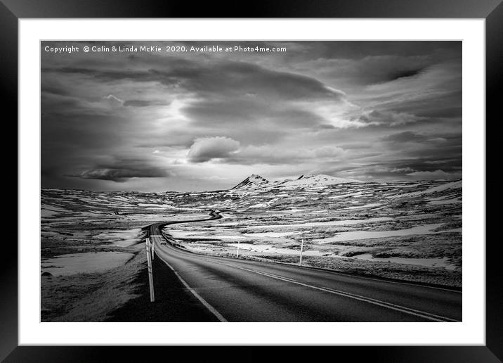 Highway 1, North Iceland Framed Mounted Print by Colin & Linda McKie
