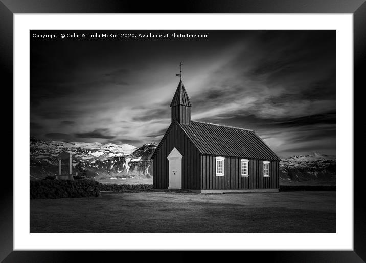 Budir Church, West Iceland Framed Mounted Print by Colin & Linda McKie