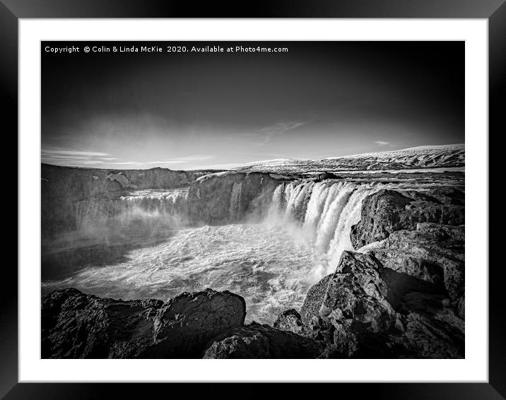 Goðafoss Waterfall, North Iceland. Framed Mounted Print by Colin & Linda McKie