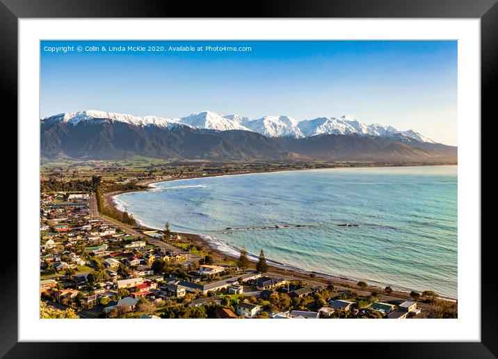 Kaikoura, New Zealand in Early Morning Framed Mounted Print by Colin & Linda McKie