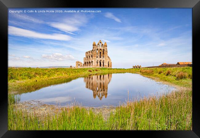 Whitby Abbey Reflection Framed Print by Colin & Linda McKie