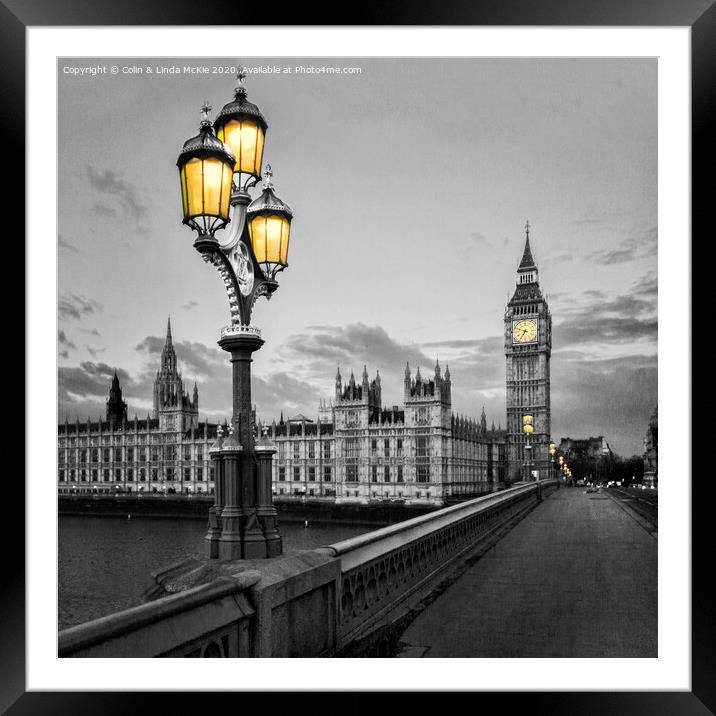 Westminster Morning Framed Mounted Print by Colin & Linda McKie