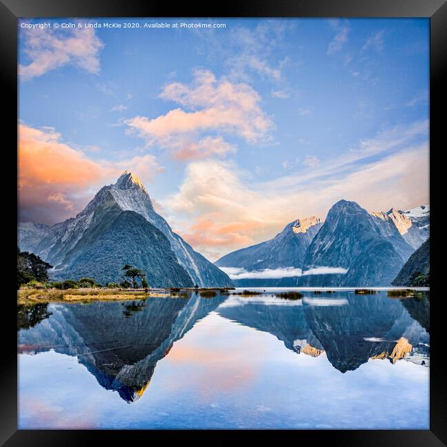 Milford Sound with Mitre Peak, Fiordland, New Zealand Framed Print by Colin & Linda McKie