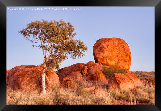 Devils Marbles, Northern Territory, Australia Framed Print by Colin & Linda McKie