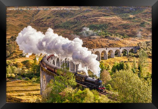 The Jacobite at Glenfinnan Viaduct Framed Print by Colin & Linda McKie