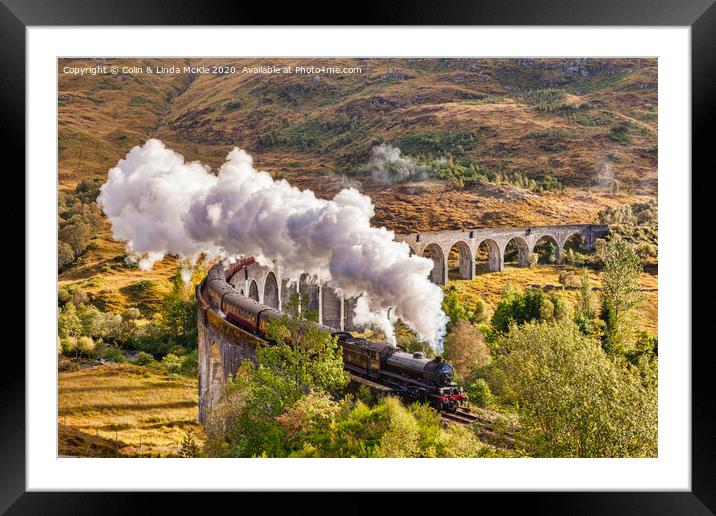 The Jacobite at Glenfinnan Viaduct Framed Mounted Print by Colin & Linda McKie