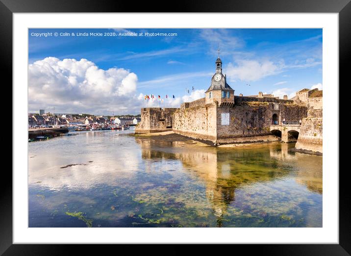Old Town Walls, Concarneau, Brittany Framed Mounted Print by Colin & Linda McKie