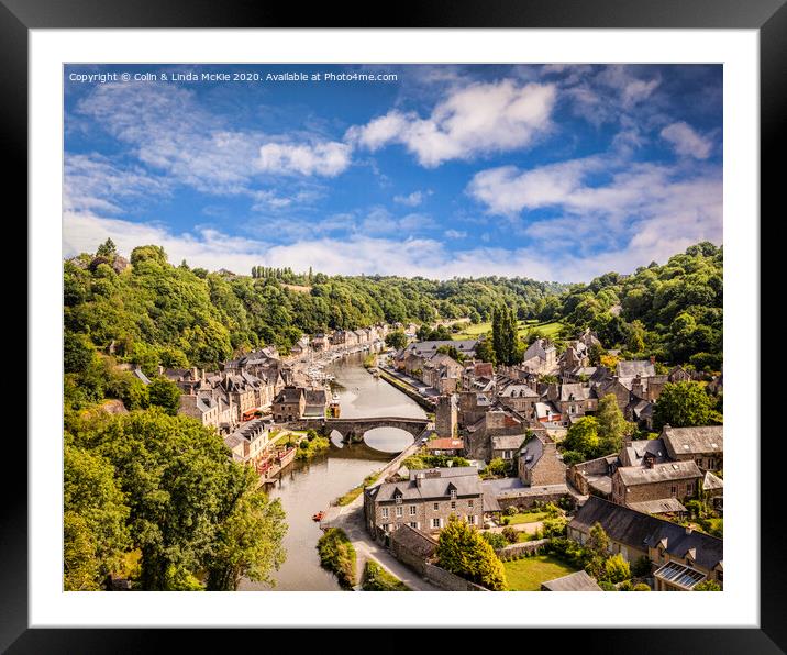 Dinan and the Rance, Brittany Framed Mounted Print by Colin & Linda McKie