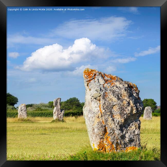 Standing Stones, Lagatjar, Camaret-sur-Mer, Brittany Framed Print by Colin & Linda McKie