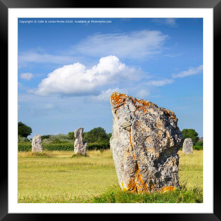 Standing Stones, Lagatjar, Camaret-sur-Mer, Brittany Framed Mounted Print by Colin & Linda McKie