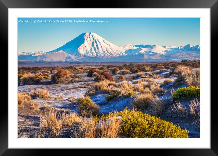 Ngauruhoe from the Desert Road Framed Mounted Print by Colin & Linda McKie
