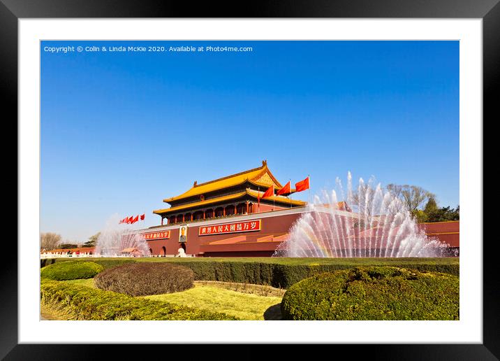 Tian'anmen, the Gate of Heavenly Peace, Beijing Framed Mounted Print by Colin & Linda McKie