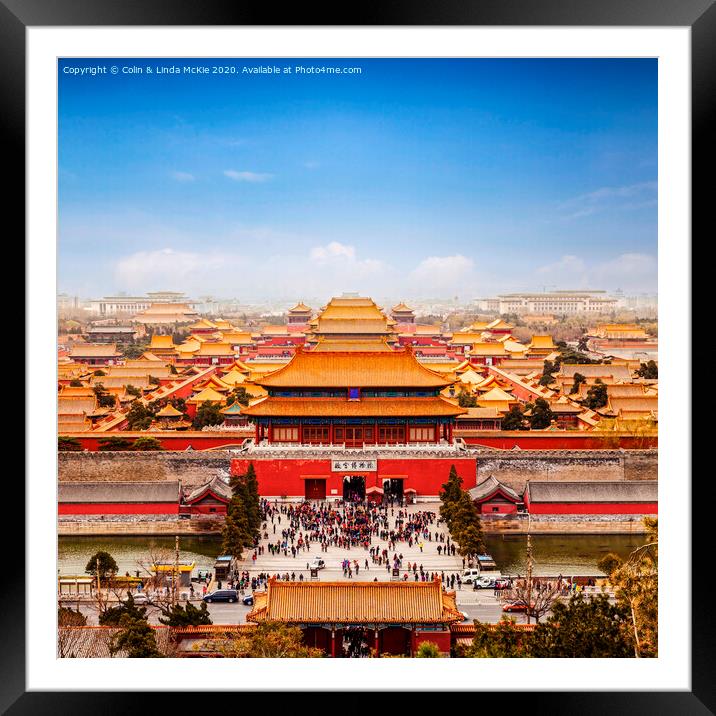 Forbidden City, Beijing, Skyline Framed Mounted Print by Colin & Linda McKie