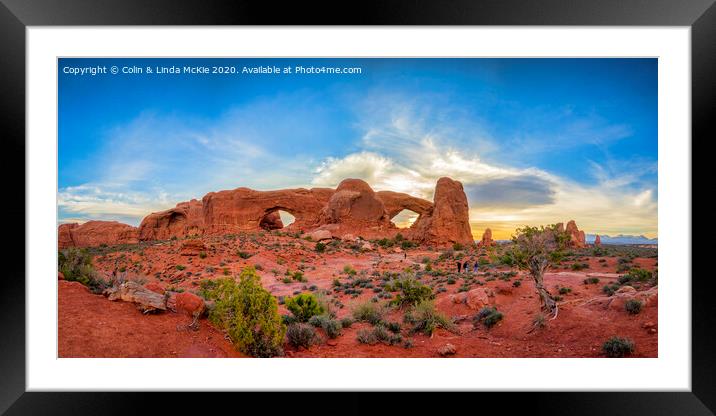The Windows, Arches National Park Framed Mounted Print by Colin & Linda McKie