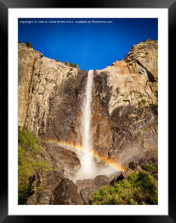 Bridalveil Fall, Yosemite Framed Mounted Print by Colin & Linda McKie