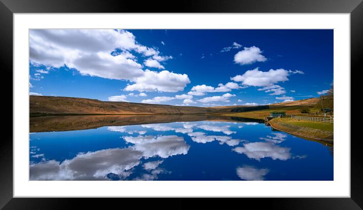 BE0018W - Withens Clough Reservoir - Wide Framed Mounted Print by Robin Cunningham