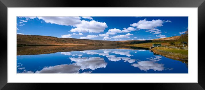 BE0018P - Withens Clough Reservoir - Panorama Framed Mounted Print by Robin Cunningham