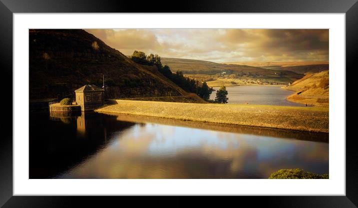 GM0003W - Blakeley & Butterley Reservoirs - Wide Framed Mounted Print by Robin Cunningham