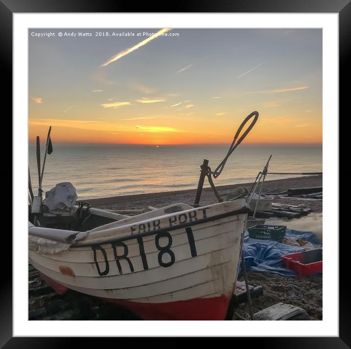 Sunrise Over Deal Framed Mounted Print by Andy Watts