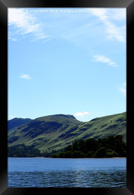 Derwent water in the sunshine Framed Print by James Wood