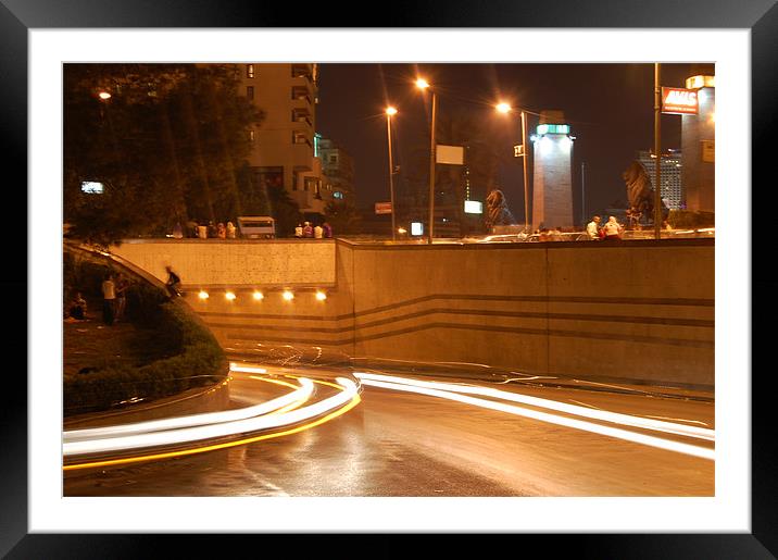 Speed Traffic in Cairo Framed Mounted Print by Jonathan Reid