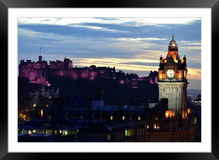  Classic Night Time Shot of Edinburgh Framed Mounted Print by Ann McGrath