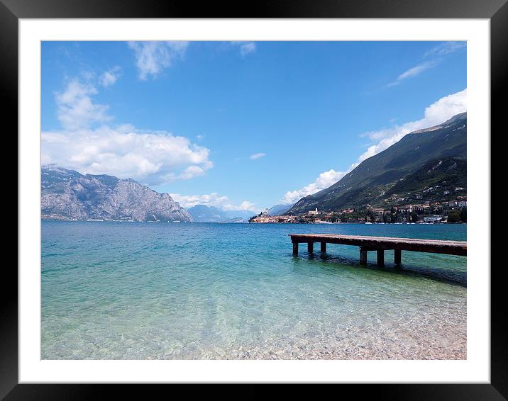  Malcesine pier Framed Mounted Print by Gary Couzens