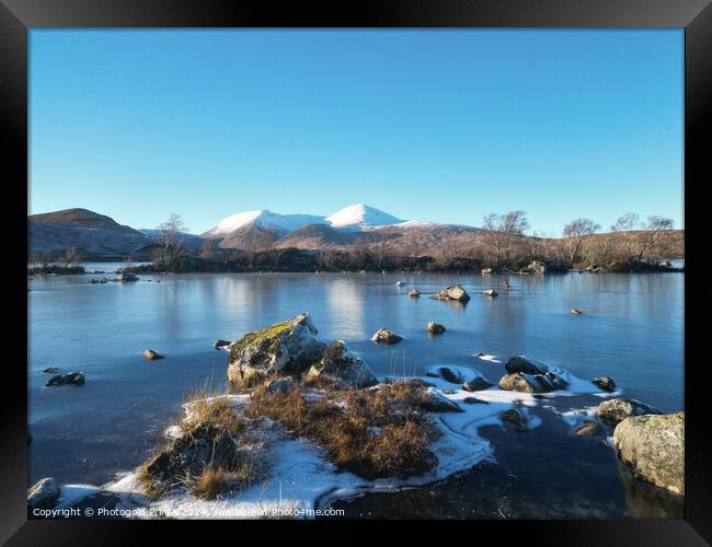 snow covered Black Mount in the Highlands of Scotland Framed Print by Photogold Prints